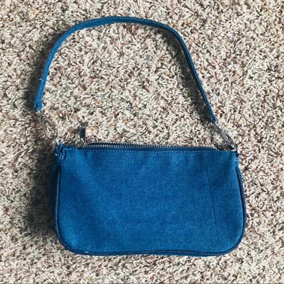 Zara Bags Zara Minishoulderbaguette Denim Bag Poshmark